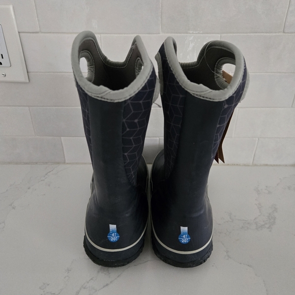NWT Bogs Slushie Web Geo Boots Waterproof Insulated Rain Snow Navy Blue NEW Sz 5 - Picture 4 of 6